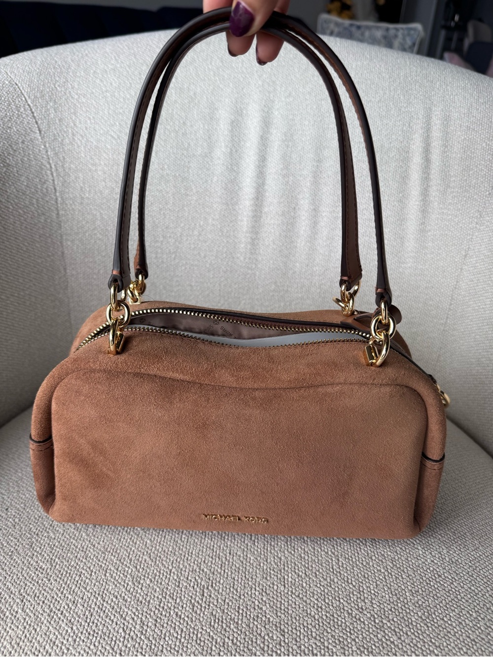 Michael Kors Suede Tan Shoulder Bag